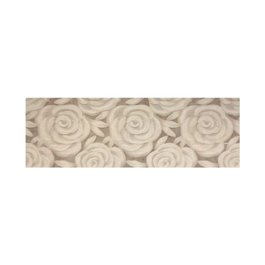 Плитка настенная Porcelanite Dos 9535 Rectificado Crema Relieve Rose матовая бежевая 90х30 см