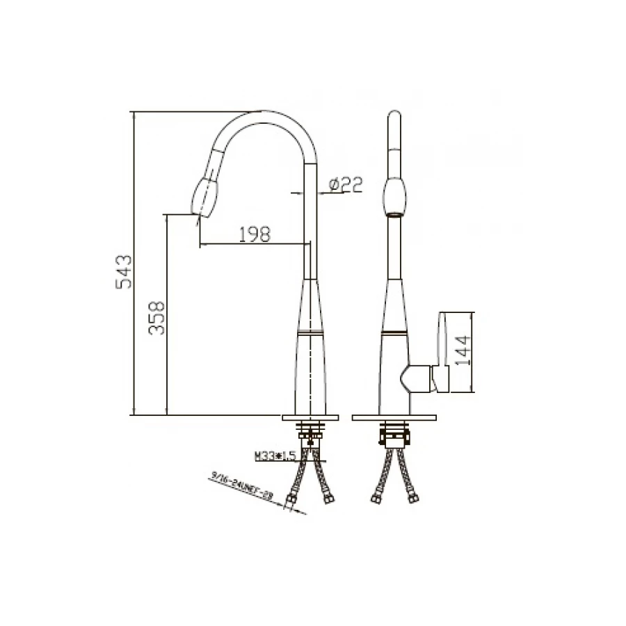 Смеситель для кухонной мойки Kaiser King 2070837 хром