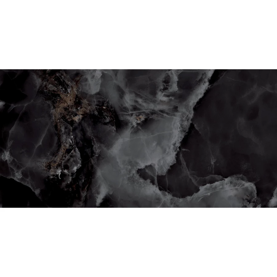 Керамогранит Laparet Andora Black полированный чёрный 120х60 см