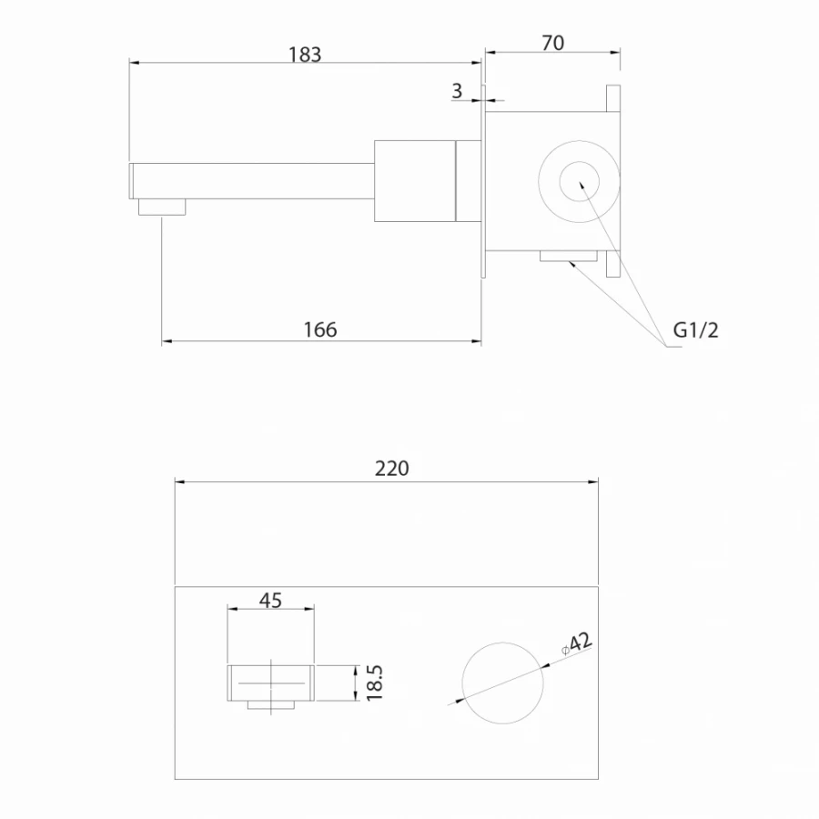 Смеситель Abber Rund для раковины скрытого монтажа золото матовое AF8712G