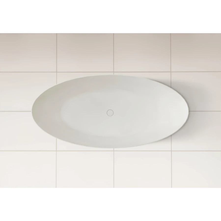 Ванна из искусственного камня Abber Stein белая матовая AS9625-1.8 180x85 см