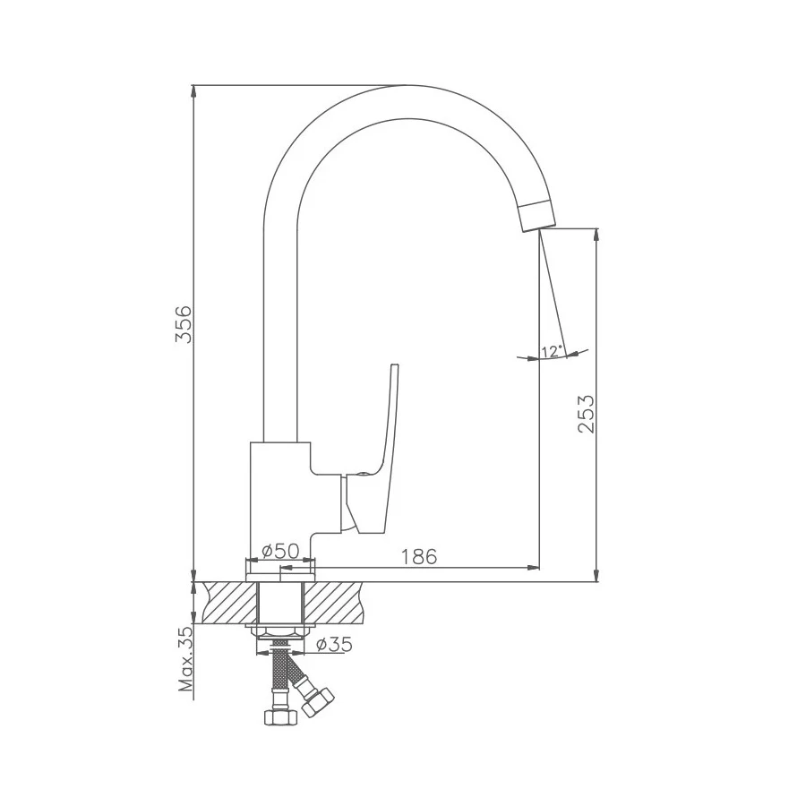 Смеситель для кухни Haiba HB70587