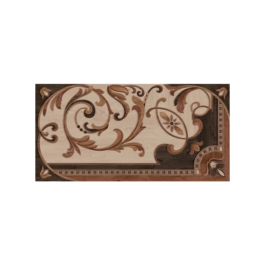 Керамогранит Kerama Marazzi Гранд Вуд декорированный левый обрезной коричневый 80х160 см