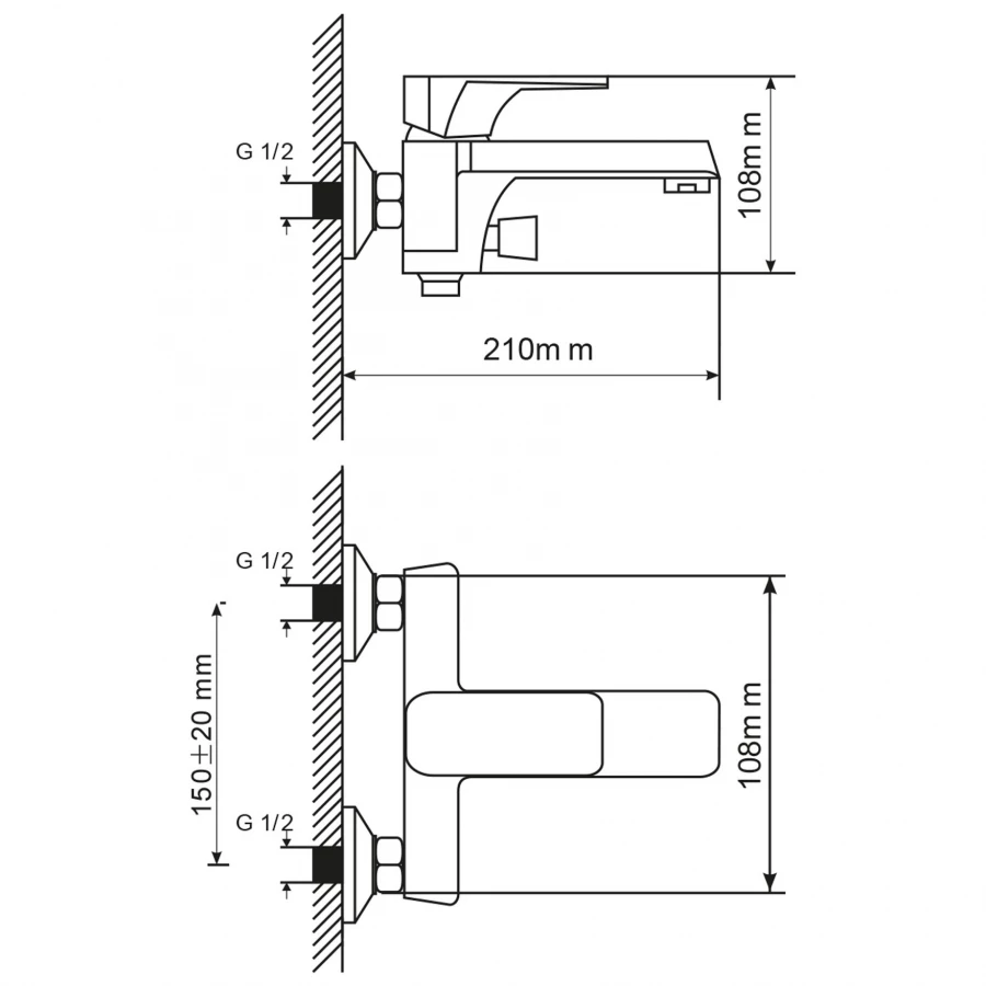 Смеситель для ванны MixLine ML12-01 530477 хром