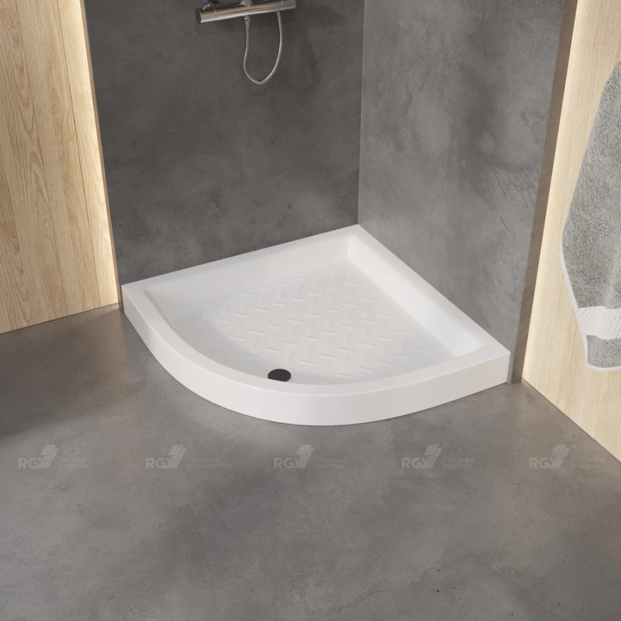 Душевой поддон полукруглый керамический RGW CR/R 19170488-01 80х80 см