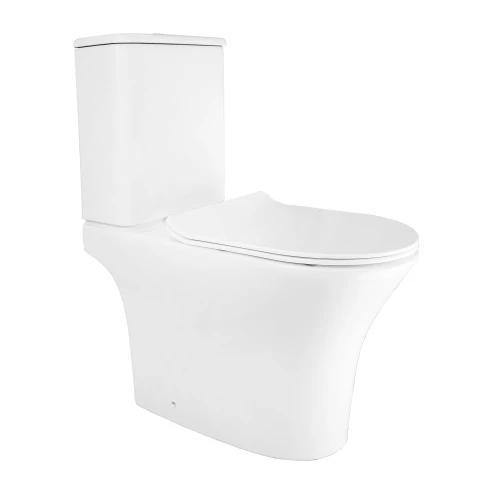 Унитаз-компакт Azario Frento безободковый в комплекте с бачком и сиденьем микролифт AZ-2311 34x65х77 см