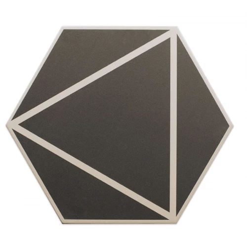 Керамогранит DNA Tiles Фэнси Линес Грапhите / Fancy Lines Graphite матовый коричневый 127018 23х20 см