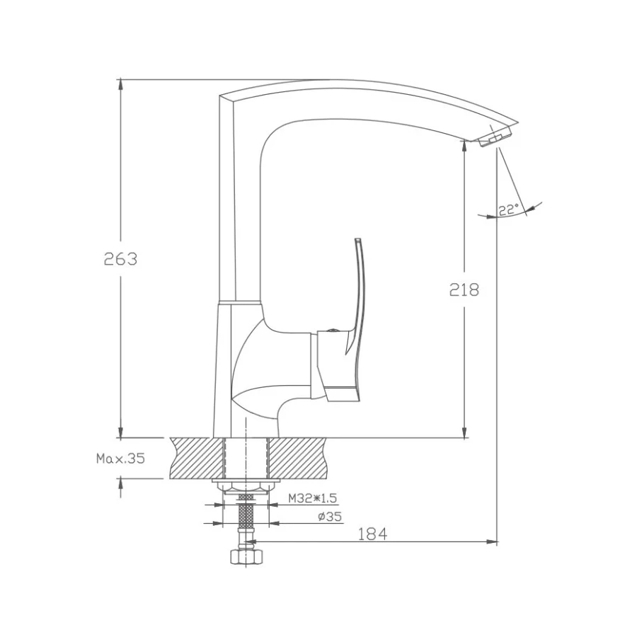 Смеситель для кухни Haiba HB4070