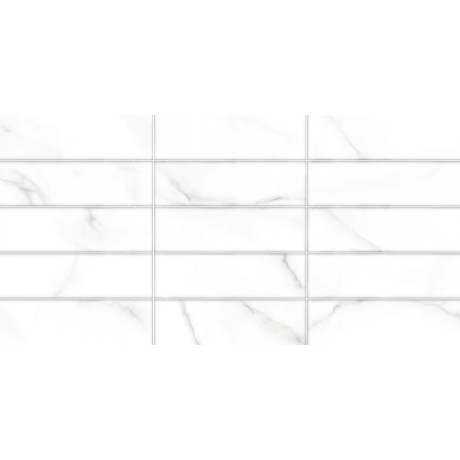 Плитка настенная ALMA Ceramica Bronks рельефная матовая белая TWA3060BRK17 60х30 см