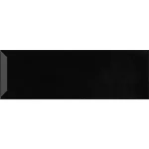 Плитка Monopole Negro Brillo Bisel 10x30 см