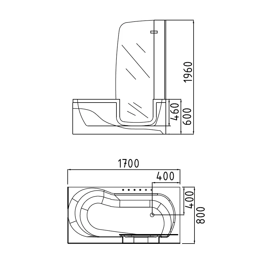 Акриловая ванна Gemy G9246 B R 170х80 см