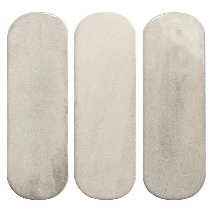 Плитка настенная DNA Calema Oval Cloud Gloss глянцевая светло-серая 16х5,2 см