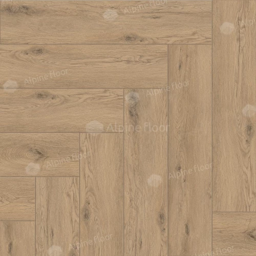 Каменный SPC ламинат Alpine Floor Parquet Light синхронное тиснение Дуб Алиот ЕСО 13-23 43 класс 4 мм 1.95 кв.м 60х12.5 см