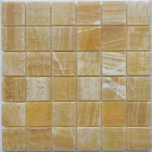 Мозаика Pixel mosaic Оникс Honey onyx чип 48x48 мм сетка Полированная Pix 307 30,5х30,5 см