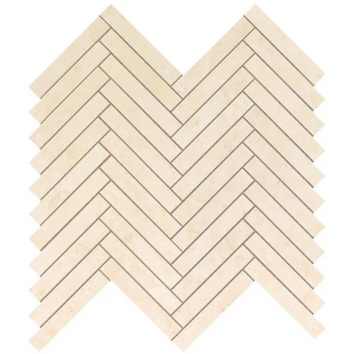 Настенная мозаика Atlas Concorde Италия Марвел Стоун Крем Престиж / Marvel Stone Cream Prestige Herringbone Wall Lucida ёлочка глянцевая бежевая под мрамор 9SHE 30,5×30 см 8,5 мм