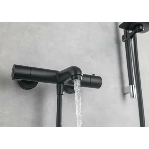 Смеситель Aquatek термостатический для ванны матовый черный AQ1043MB