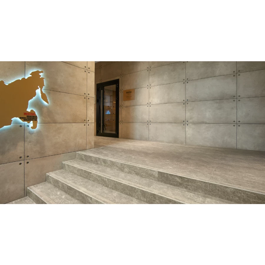 Комплект Estima Traffic Ступень неполированный прямоугольный бортик TF03 + Подступенок 120х14,5 Set/Steptrade/TF03_NS/33x120/S1/Подступенок/TF03/NS/14,5x120, 120х33 см