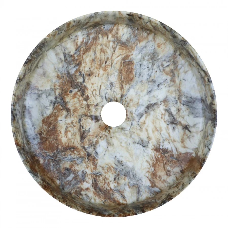 Раковина-чаша Azario накладная круглая коричневый мраморный AZ-3134-M830 35.5х35.5х12 см