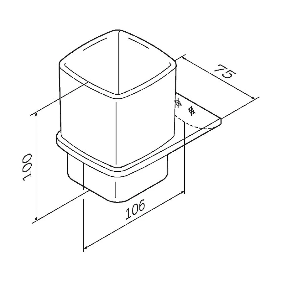 Стеклянный стакан с настенным держателем Am Pm Inspire V2.0 A50A34300