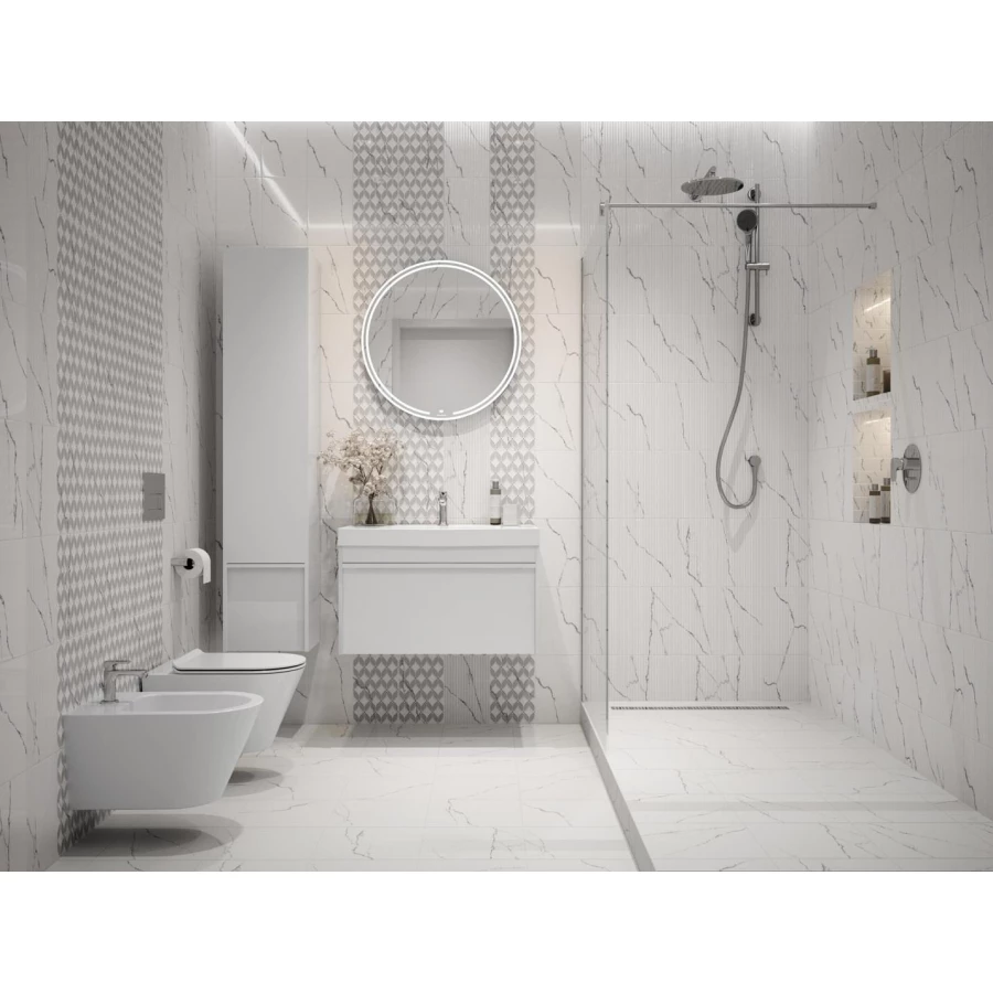 Плитка настенная Kerama Marazzi Мираколи структура глянцевая белая 8377 30x20 см