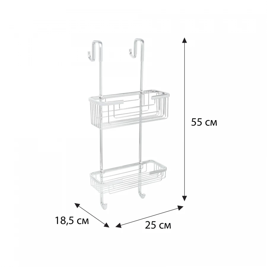 Полка Fixsen для душевой кабины прямая двухэтажная хром латунь FX-854-2