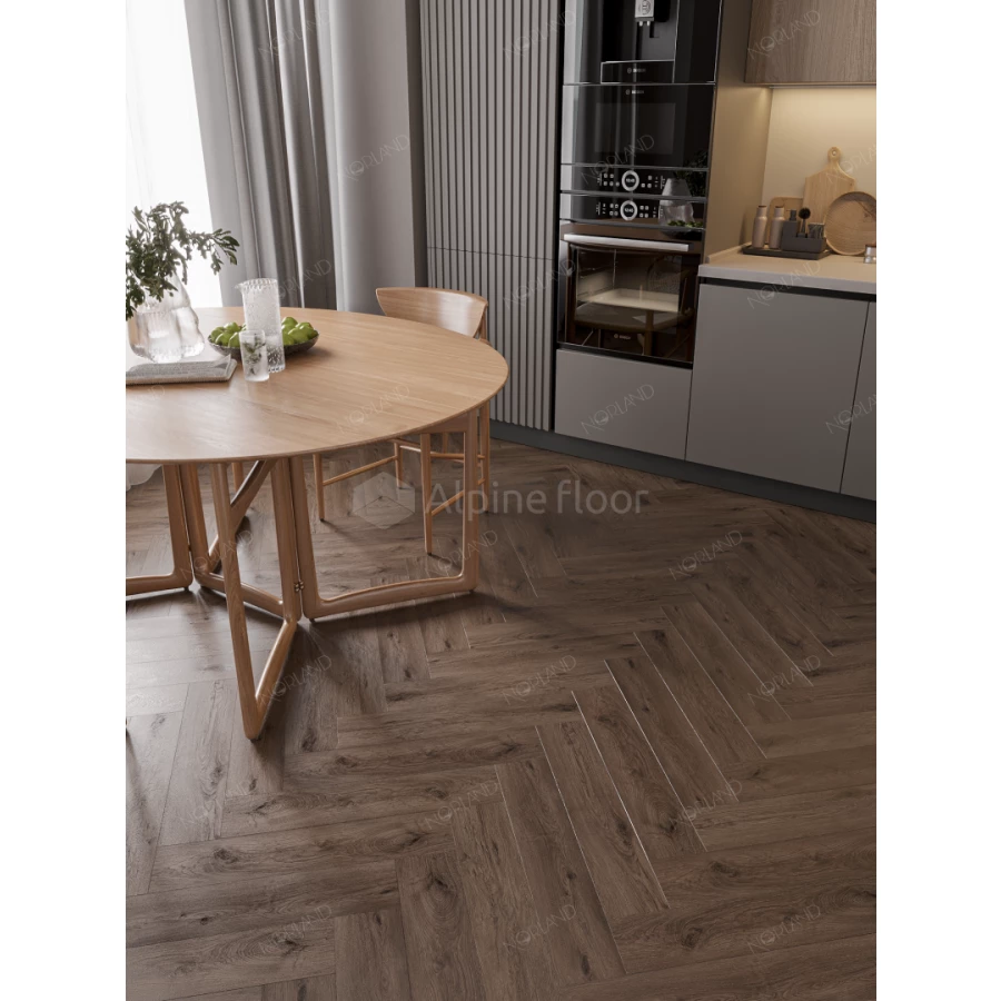 Каменный SPC ламинат Alpine Floor Norland Lagom Parquet Sterk 1033-9 34 класс 3.5 мм 2.25 кв.м 60х12.5 см
