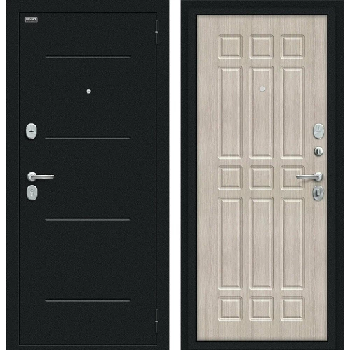 Входная дверь Bravo Мило 205x86 Букле черное/Cappuccino Veralinga правое открывание
