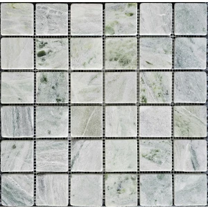 Мозаика Pixel mosaic Мрамор Jet Green чип 48х48 мм сетка Матовая Pix 315 30,5х30,5 см