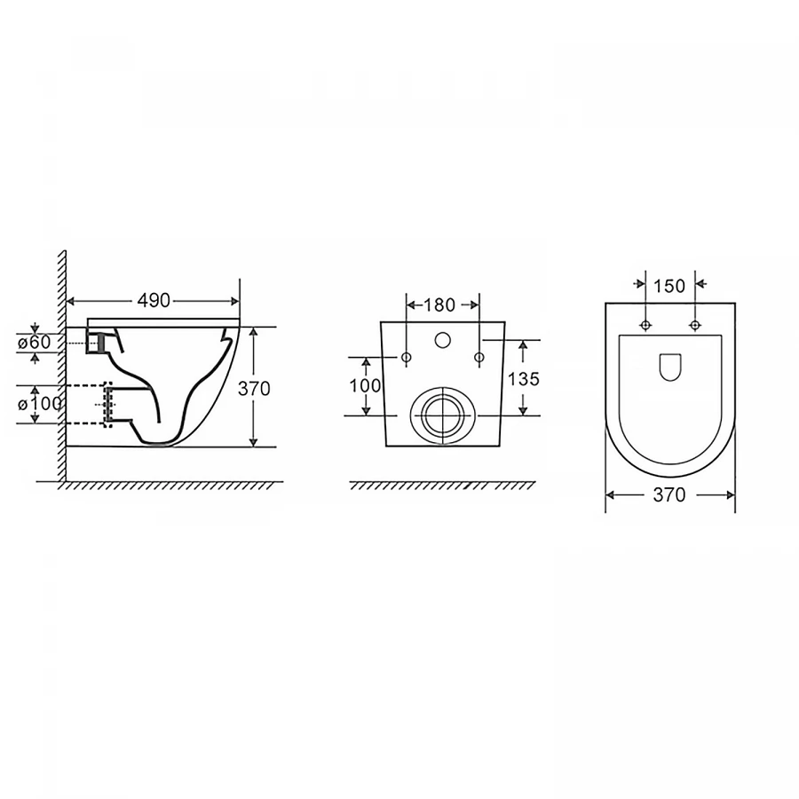 Унитаз подвесной Azario Grado безободковый с быстросъемным сидением микролифт серый матовый AZ-0046 SP MDG 37х49х37 см