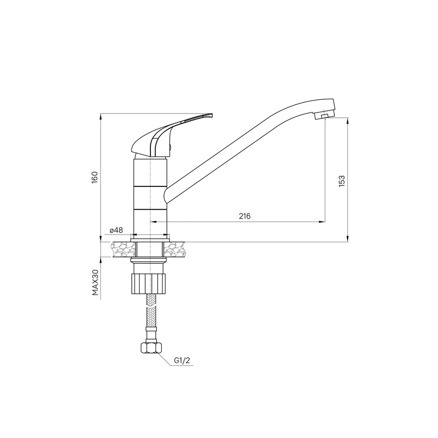 Смеситель для кухни Milardo Meal M02BLR0M05 черный