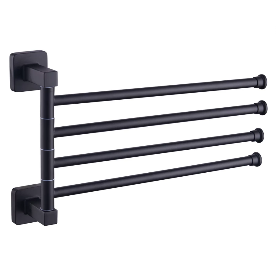 Держатель Fashun для полотенец 4 рейки поворотный чёрный A2614-7