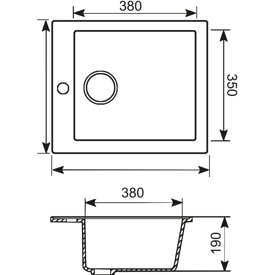 Мойка из искусственного мрамора Mixline ML-GM14 525092 42х49,5 см