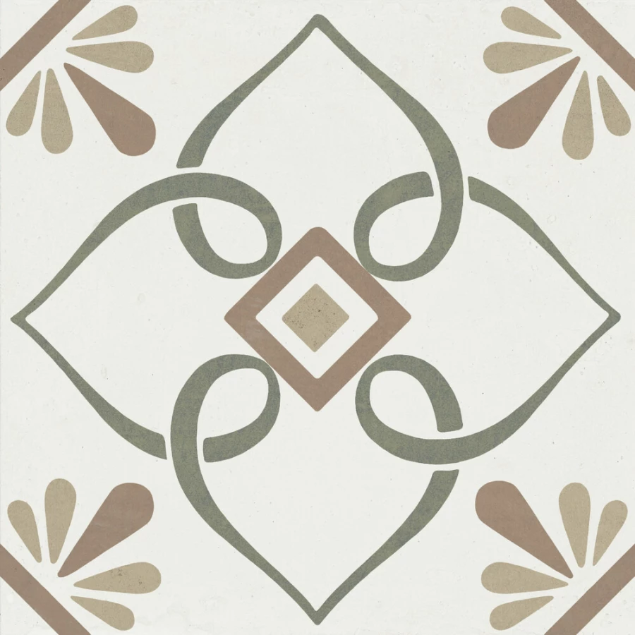 Керамогранит Harmony Peronda Provenza Green Petals матовый многоцветный 3386037790 22,3х22,3 см