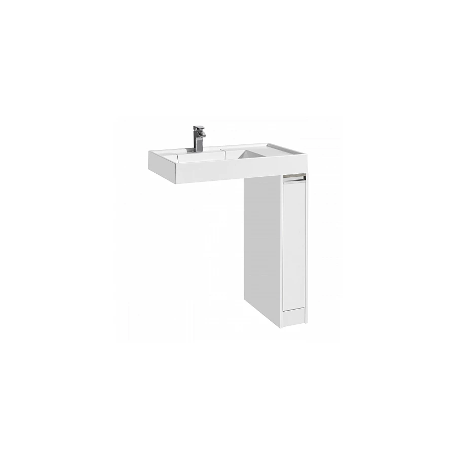 Тумба Aquaton Лондри 20 белый глянец с раковиной Рейн 80 1A2361K0LH010