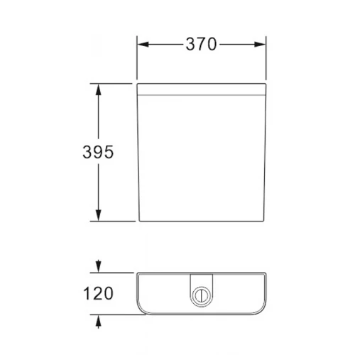 Бачок пластиковый Azario с соединительной трубой белый AZ-204 37x12x39.5 см