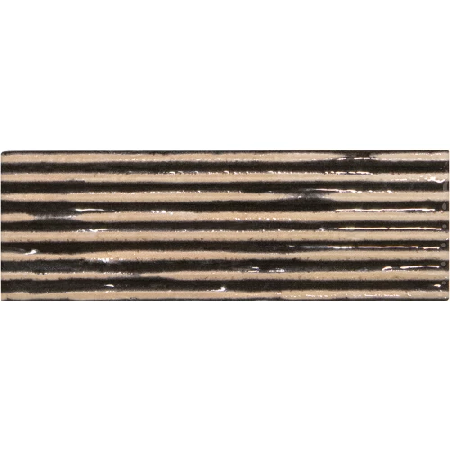 Керамогранит WOW Касабланка Сб Cомб Коhл / Casablanca Сb Comb Kohl глянцевый черный 135395 15х5 см