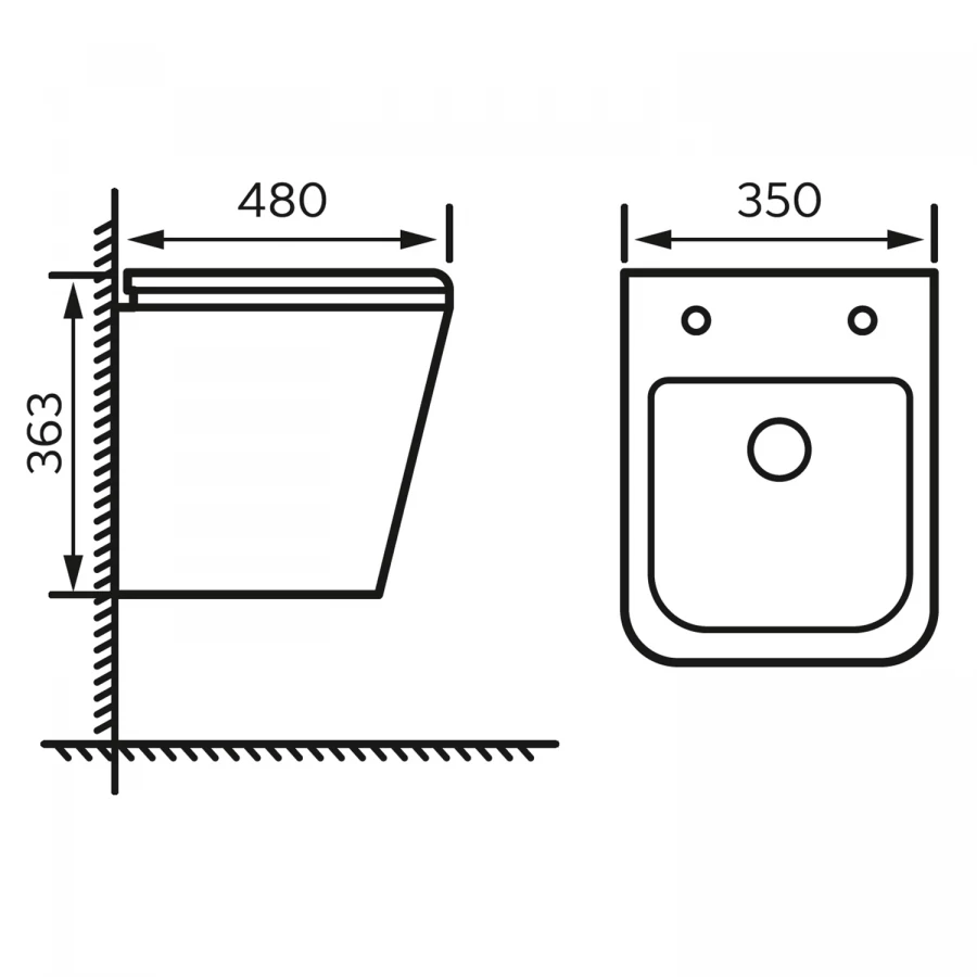 Унитаз подвесной Azario Hugo безободковый с быстросъемным сиденьем микролифт AZ-3103 35х48х36.3 см