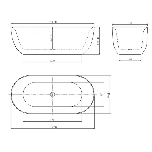 Ванна акриловая отдельностоящая Aquatek афина белый глянцевый AQ-144778BL 170х78 см