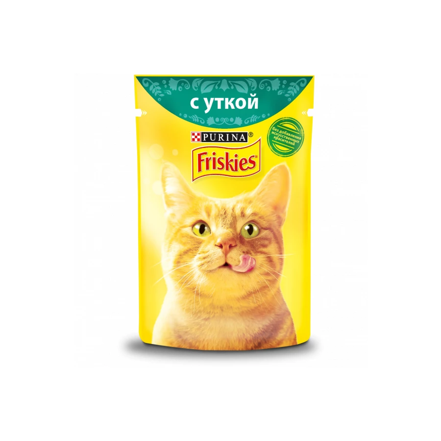 Консервы Friskies для кошек, с уткой в подливе пауч 85 г