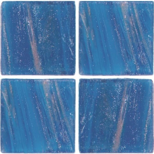 Стеклянная мозаика Rose Mosaic Gold Star сетка 1x1 глянцевая голубая GA47ros 31,8х31,8 см