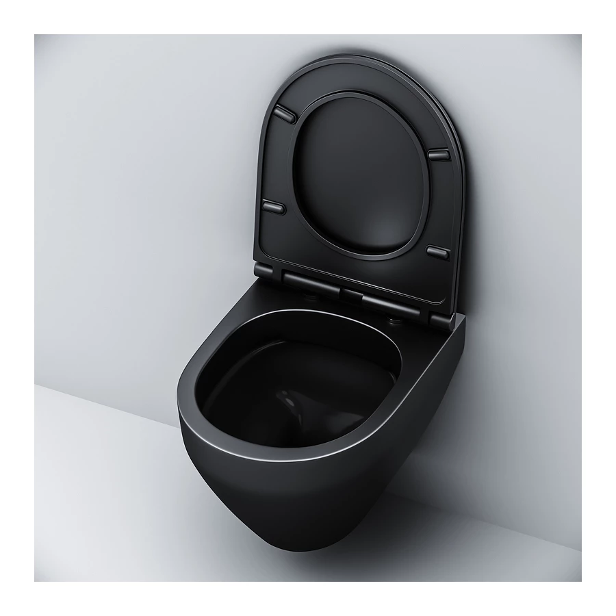 Набор подвесной унитаз с гигиеническим душем Am Pm Spirit V2.0 черный CK70H1103B