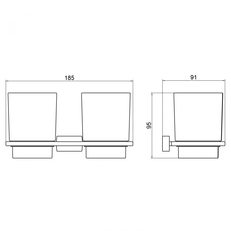 Стакан для зубных щеток Timo Torne двойной хром 43034/00