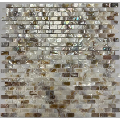 Мозаика Pixel mosaic Перламутр 20х10 перламутр глянцевая бело-коричневая PIX 771 30х29 см