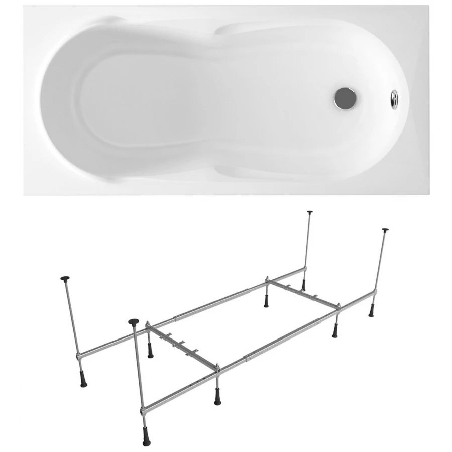 Акриловая ванна Lavinia Boho Easter Pro S1-37060075 универсальная (комплект 2 в 1) 170x75 см