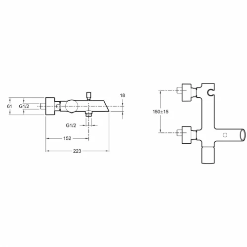 Смеситель для ванны Jacob Delafon Toobi хром E8963-CP