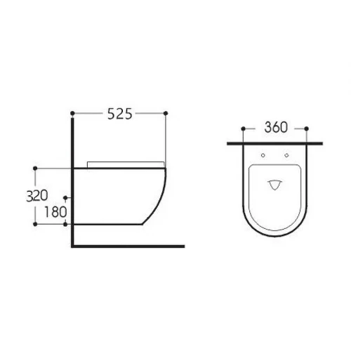 Унитаз подвесной безободковый Aquatek Европа тонкое сиденье с механизмом плавного закрывания крепеж цвет матовый белый AQ1901-MW 52,5х36х32 см