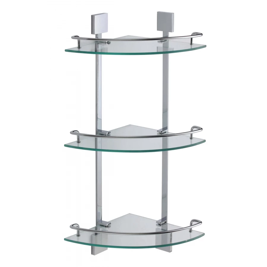 Полка Savol угловая тройная стеклянная хром S-065322A-3