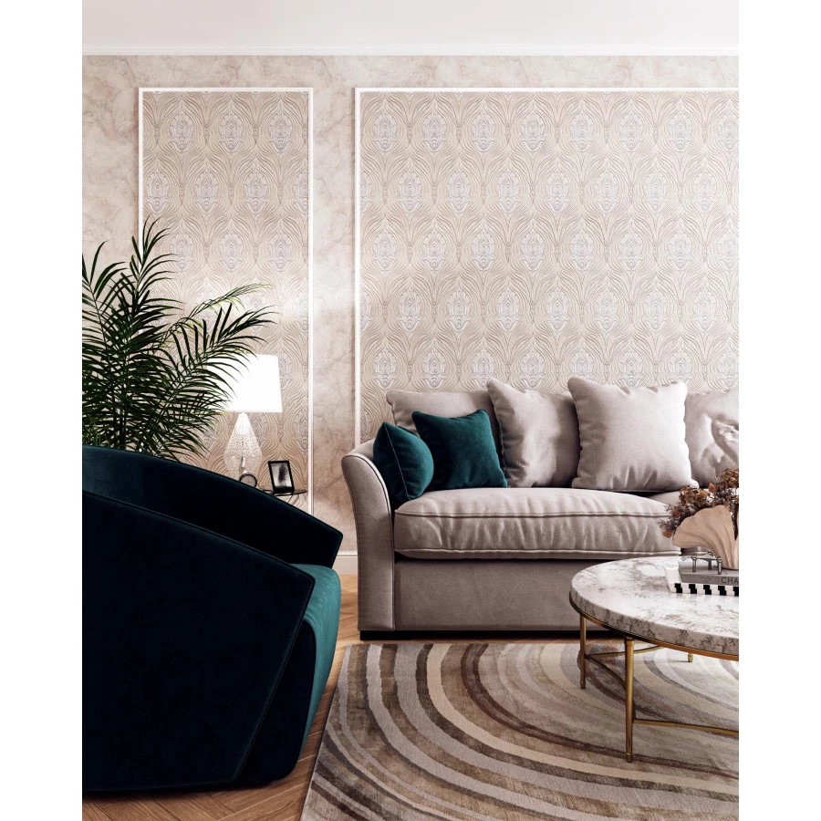 Обои флизелиновые Palitra Prestige PrestigeColor Aurum Sola бежевые PC72090-25 1.06х10.05 м