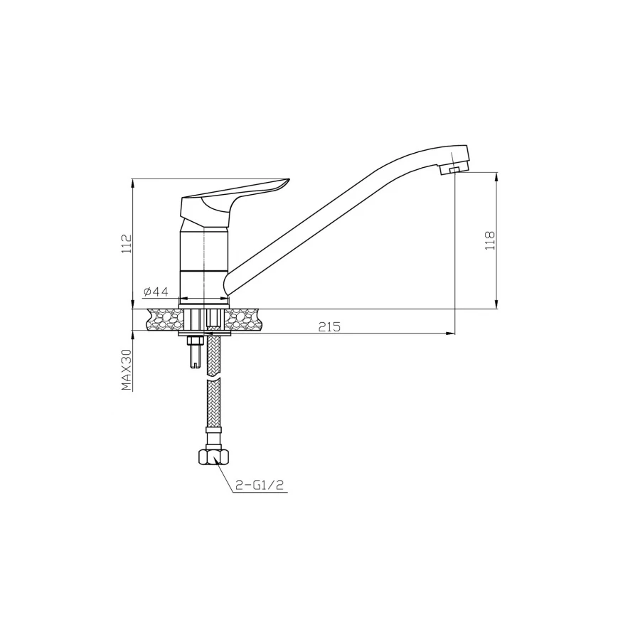 Смеситель для кухни Esko Asti хром AT 05