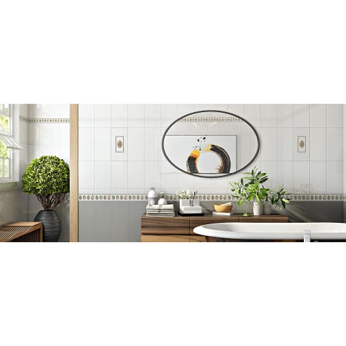 Плитка настенная Нефрит-Керамика Мидаль однотонная белый 00-00-4-08-00-00-000 40х20 см